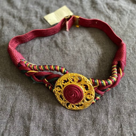 Vintage Casual Corner Ornate Jewel Coastal Cowboy Tone Belt: S/M - Picture 4 of 14